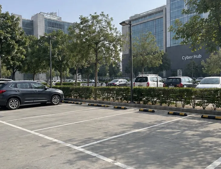 Open parking spaces at Cyber Hub